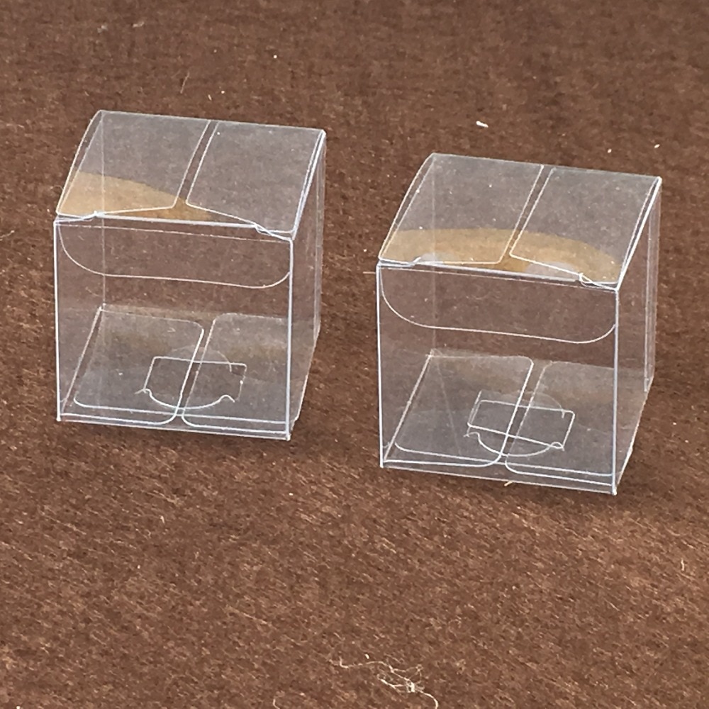 50 pcs 15*15*15 cm 간단한 명확한 결혼식 pvc 상자 선물 기술 전시 상자 작은 보석 포장 홀더 투명한 플라스틱 상자